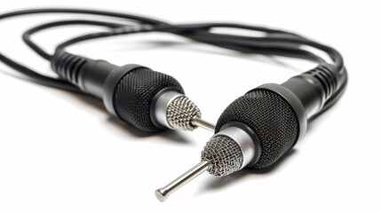 Obraz premium XLR cables for connecting microphones and other audio devices isolated on white background