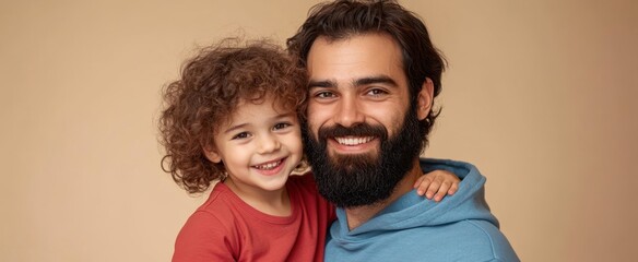 Fototapeta premium The Smiling Father and Child