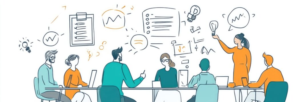 Creative Team Brainstorming Session with Innovative Ideas and Collaborative Efforts in a Modern Office Setting