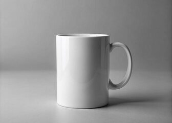 Obraz premium white mug mockup with grey background