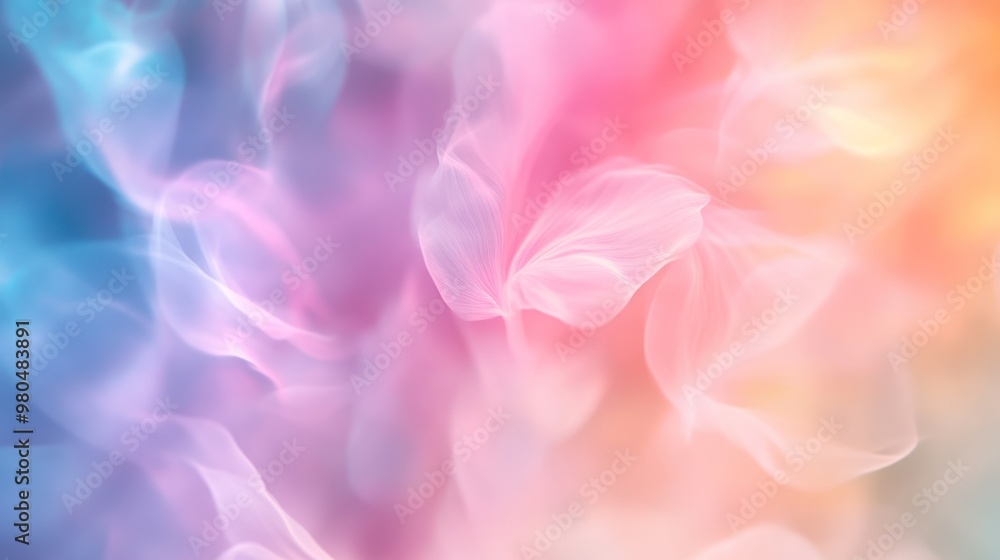 Poster blurred abstract background with soft pastel colors blending together close-up photo with clean back