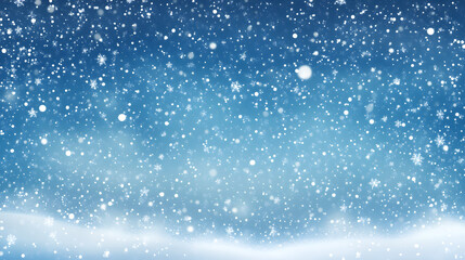 Fototapeta premium Winter christmas sky with falling snow. Snowflakes, snowfall. Vector illustration