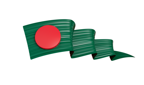 3d Flag Of Bangladesh Country Shiny Wavy 3d Flag Ribbon Isolated On White Background 3d illustration
