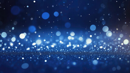 Fototapeta premium Beautiful luxury gold bokeh on defocused emerald navy blue background.