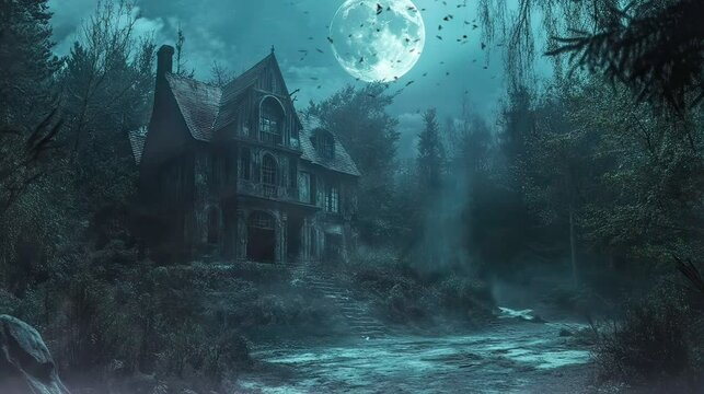 haunted house in the forest