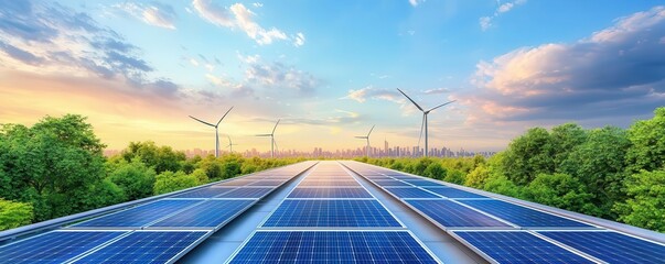 Long shot of an urban green building