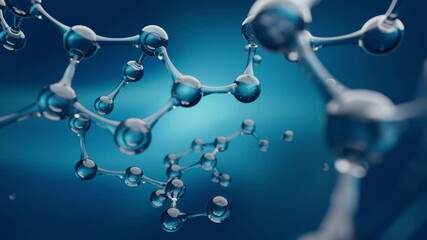 Seamless looping 3D animation of moving along the structure of a molecule - Powered by Adobe