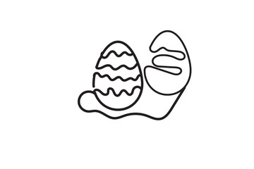 Egg and broken egg vector icons in line style design for website, app, ui, isolated on white background. Editable stroke. EPS 10 vector illustration.