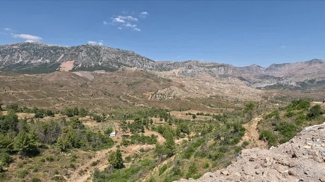 Mountain landscape on clear sunny day