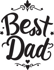 Best Dad Silhouette Vector Design on a White Background.
