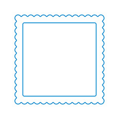 切手や額縁のような形の正方形の線フレーム  - シンプルな背景や枠･あしらいのデザイン素材