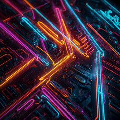 Fototapeta premium Neon abstract background design