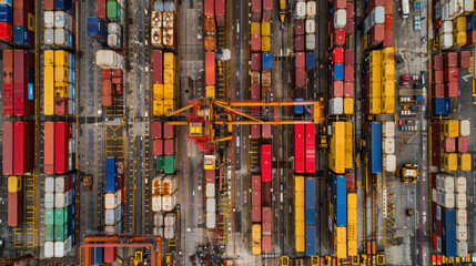 Fototapeta premium The Colorful Cargo Container Depot