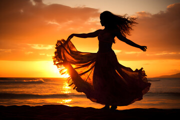 Elegant Dance Upon the Sand: A Hawaiian Hula Performer Embraces Tradition at Sunset