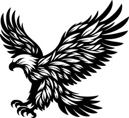 Fototapeta premium Black Eagle Logo Vector Icon - Majestic and Bold Design, Generated With AI