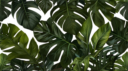 Tropical Greenery: Various Leaves Isolated on Transparent Background
