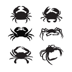 Crab silhouette set collection designs