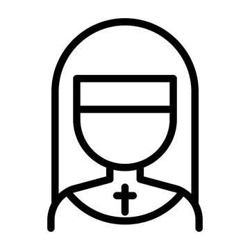 nun icon black outline simple clip art preview