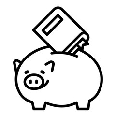 Book and piggy bank icon. Accumulating knowledge.