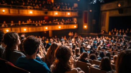 Crowded Theater Audience. Shared Experiences and Art