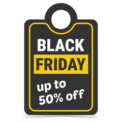 Black Friday shopping label template. Sale promotion element