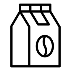Coffee bag icon. Vector line icon