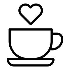Coffee lover icon. Vector line icon