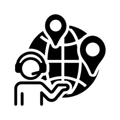 Vector solid black icon for Destination expert