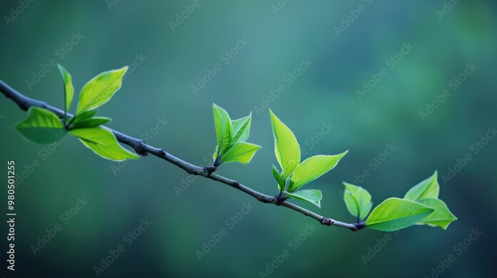 Aufkleber close up of a branch with paper growing out of it instead of leaves