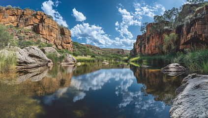 lake and mountains