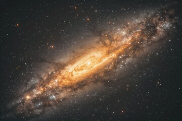 Spiral Galaxy With A Bright Center, Cosmic Beauty Of The Milky Way, Space Exploration Concept