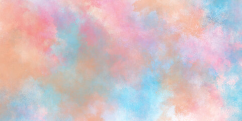 Watercolor paper texture background with cloudy stains and splashes, multicolor pastel rainbow gradient colors watercolor grunge texture, abstract colorful mixed color soft watercolor background.