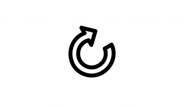 Animated redo line icon on transparent background, arrow animation, 4k video motion graphic with alpha channel, use for web design, mobile apps, ui design