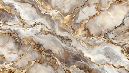 Luxurious marble stone surface texture with watercolor and ink vector elements in white, brown, grey, and beige hues, showcasing an elegant, sophisticated generative AI design.