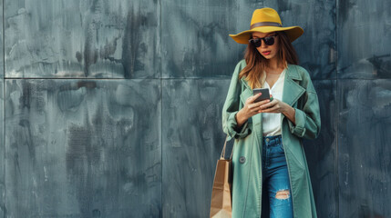 The Stylish Woman with Smartphone