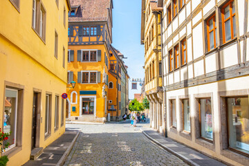 Rothenburg ob der Tauber, Germany - A sunny day at the picturesque village of Rothenburg ob der Tauber, Germany