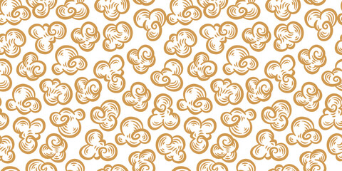 Popcorn pattern for packaging snacks. Popcorn fluffy flakes pattern. Popcorn Background pattern. doodle popcorn. popcorn seamless pattern background.	
