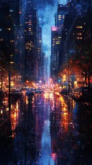 Fototapeta premium Abstract cityscape with a clear area for text