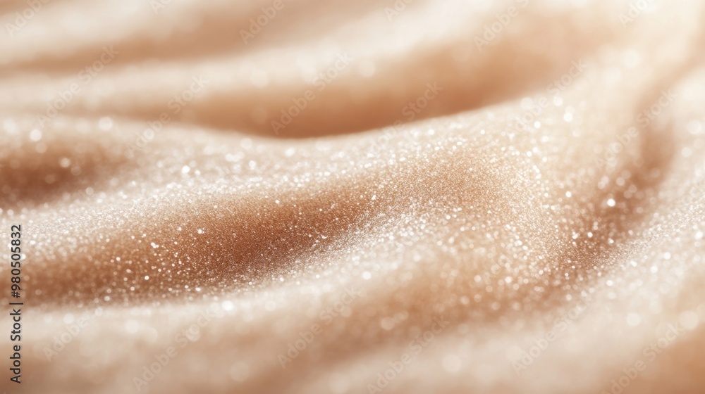 Poster a close-up view showcases the smooth, shimmering beige cream texture, emphasizing its soft appearanc
