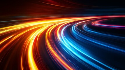 Abstract light trails with a blank space for text 
