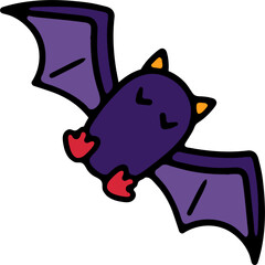 cute halloween bat illustration for card website, application, printing, document, poster design, etc.