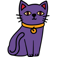 halloween cat illustration for card website, application, printing, document, poster design, etc.