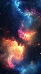 Naklejka premium Galaxy background with stars and a dark area for text