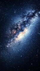 Obraz premium Galaxy background with stars and a dark area for text