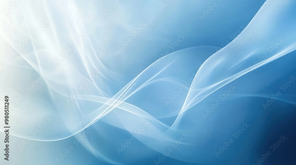 Poster soft gradient blue abstract background with subtle light flares and smooth curves close-up photo wit