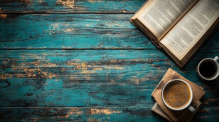 Laptop on a rustic wooden table with a plant space