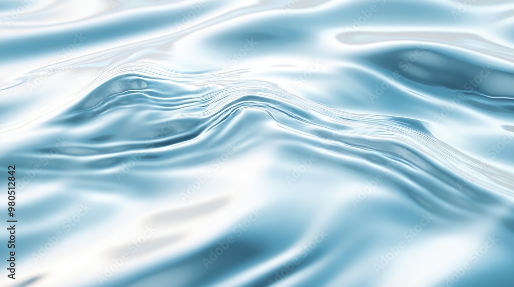 Poster water ripple texture with soft waves and reflections, creating a serene and calming background close