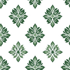 Pattern Of Traditional Thai Shapes, A Symmetrical Design With Sharp Edges And Repeating Motifs, Fine Line Art, A Minimalist Style, Precise Patterns, Seamless Design, Flat Design Illustration