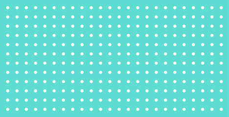 White polka dots on turquoise background. Seamless geometric pattern. © Philia12