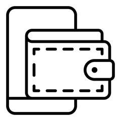 Mobile Wallet line icon